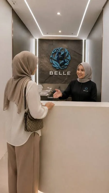 Kaunter penerimaan Belle Clinic